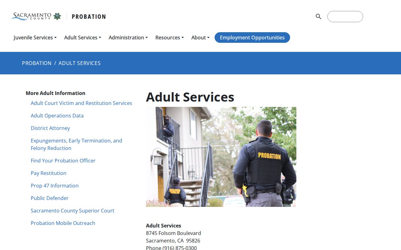 Sacramento County post-release supervision probation source
